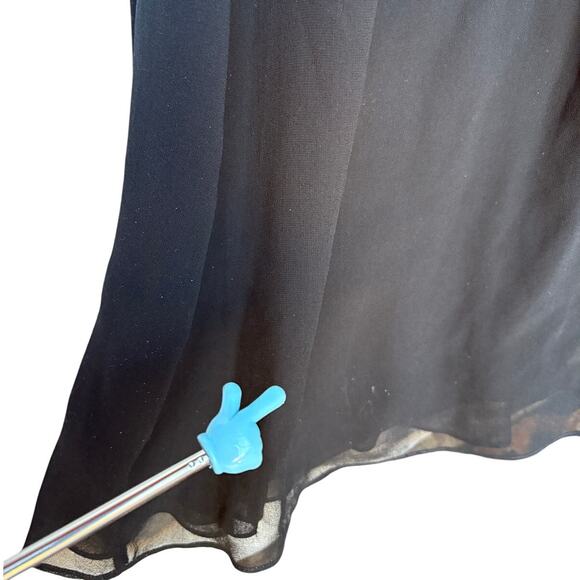 Tadashi Collection Vintage Maxi Silk Gown w Sequins, Beaded Lace, Pleats size 14 - Picture 12 of 16